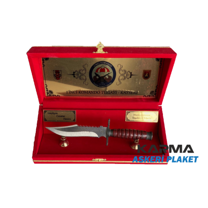 Kadife Kutulu Küçük Bıçaklı Askeri Şilt Plaket